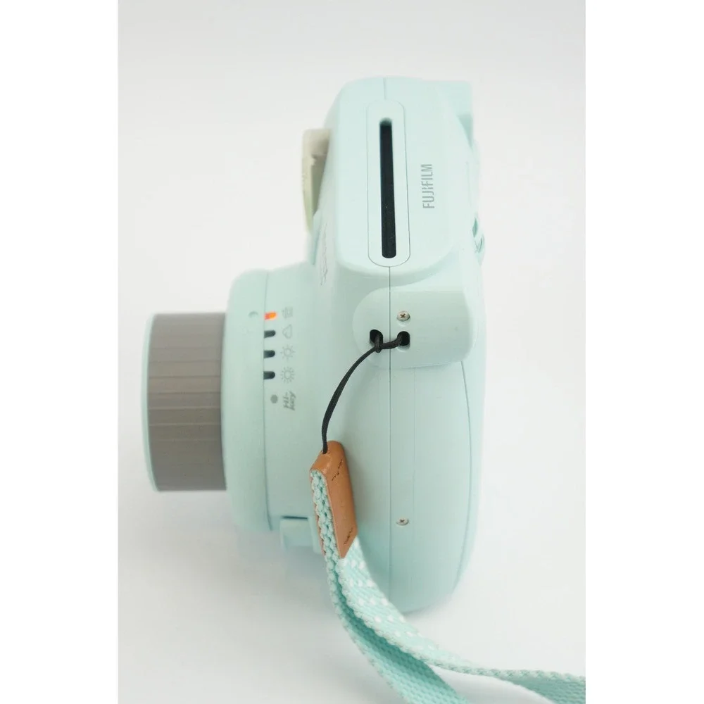 Fujifilm Instax Mini 9 Camera Ice Blue with Pink Case Good Works w/8 Pics